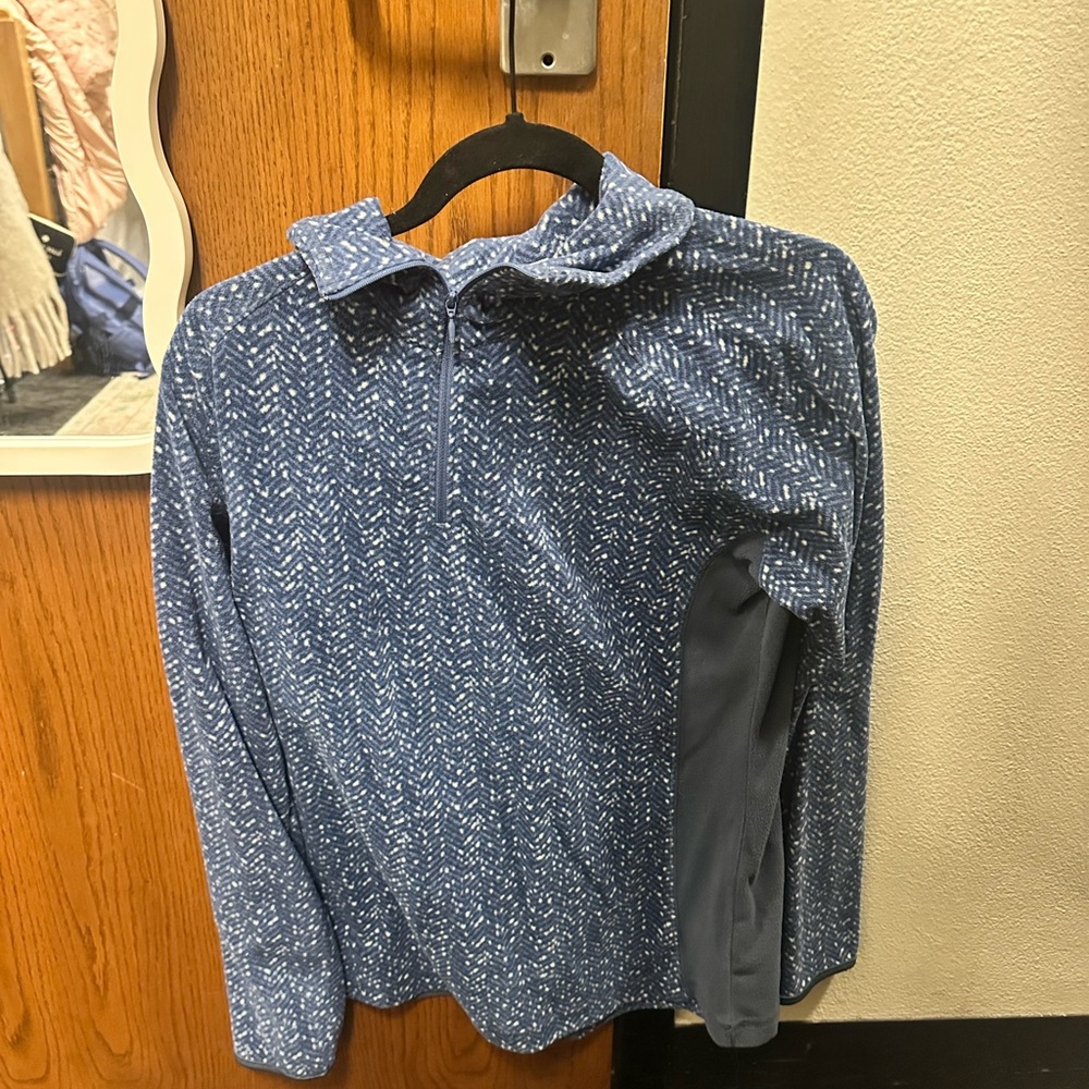 Columbia Blue and White Patterned Fleece